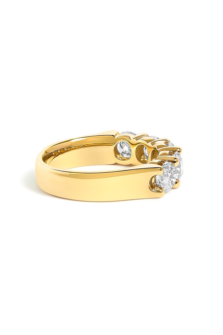 14K Gold 2.0 Ctw Round Diamond Five-Stone Band Ring, Alternate, color, Yellow Gold