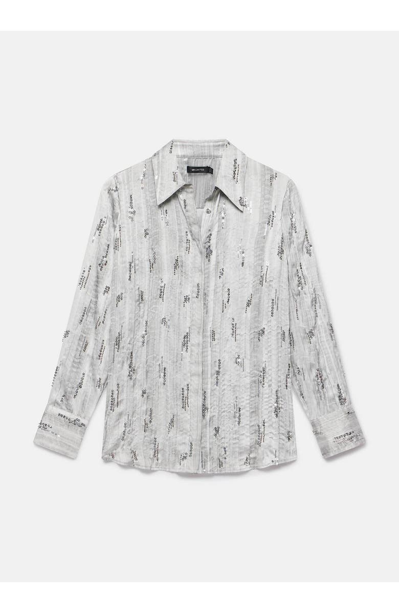 MINT VELVET Sequin Embellished Shirt, Alternate, color, Grey
