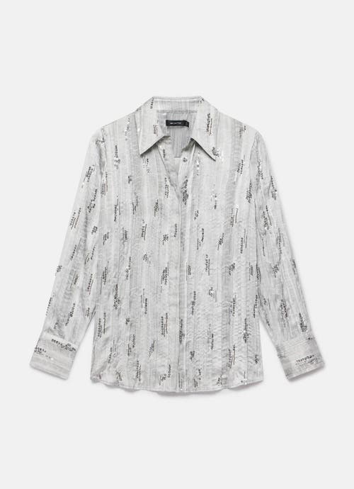Mint Velvet Sequin Embellished Shirt In Gray