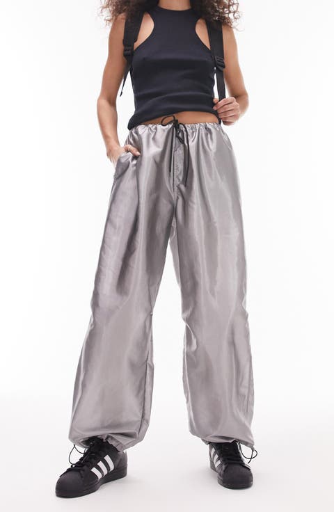 Oversize Metallic Parachute Trousers