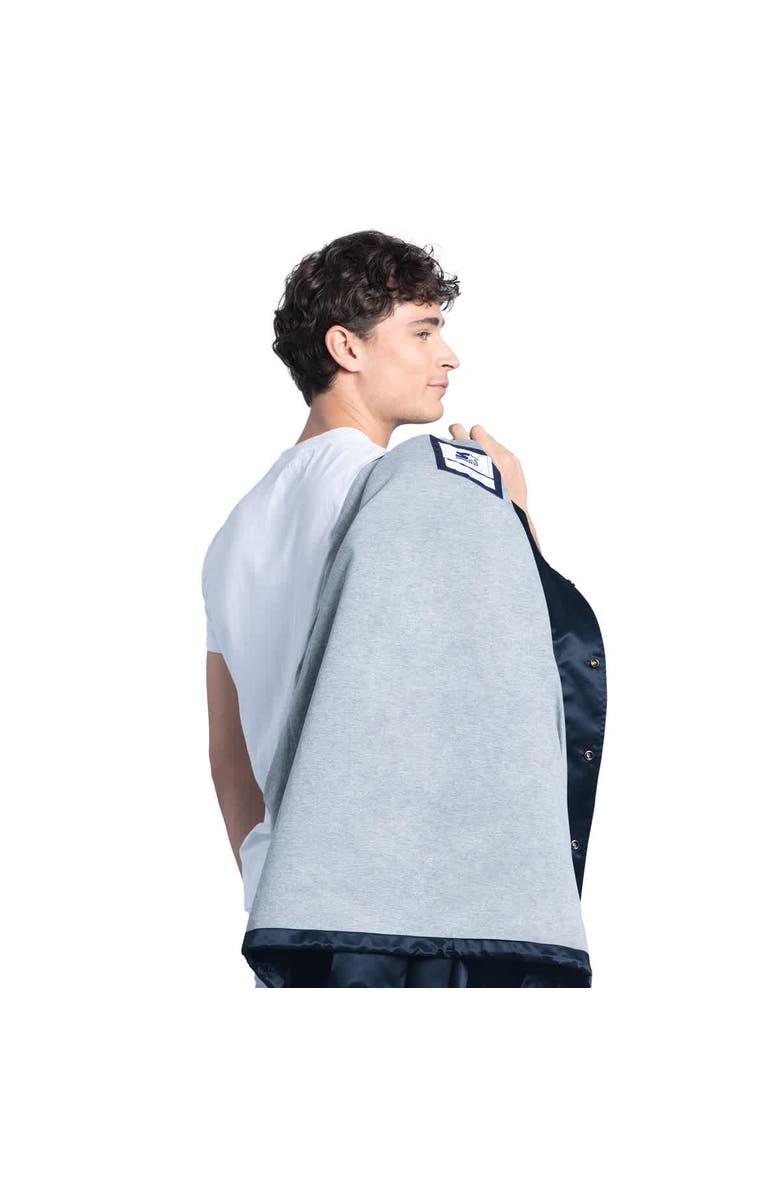 STARTER Men's Starter  Navy Cleveland Guardians Cooperstown Collection Point Man Full-Snap Coaches Jacket, Alternate, color, Navy