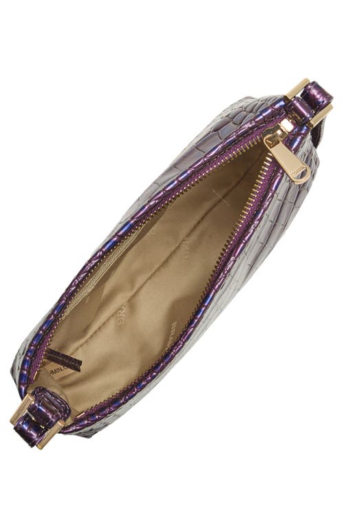 Brahmin Lorelei Croc Embossed Leather Shoulder Bag In Purple