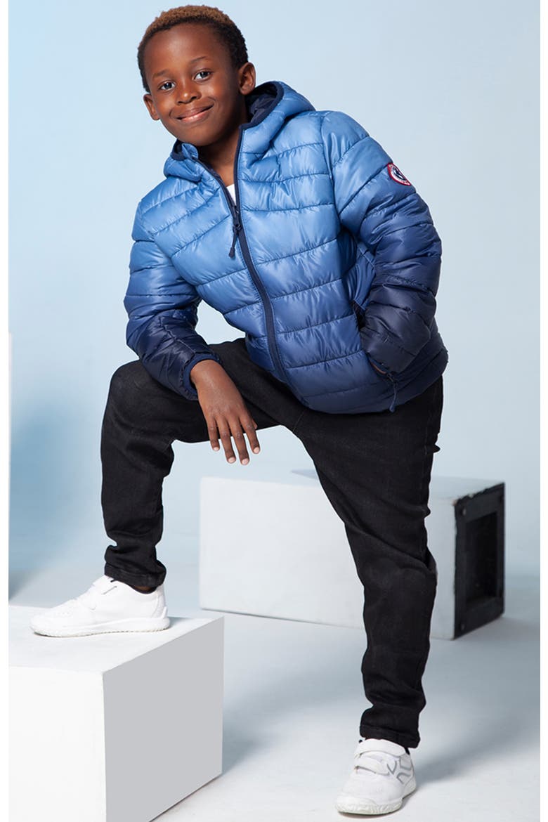 Kids' Reversible Puffer Jacket, Alternate, color, Navy peony
