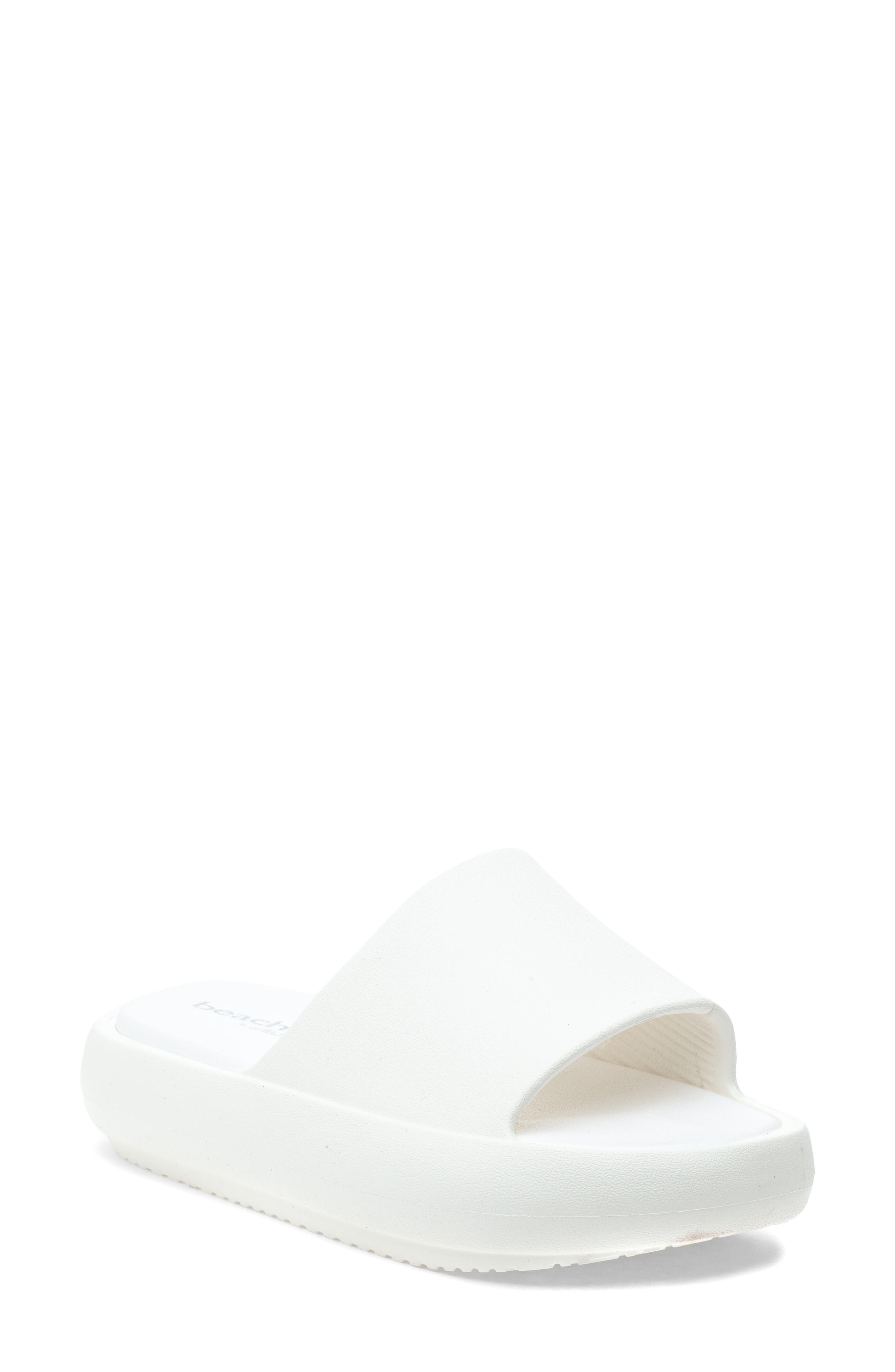BEACH SLIDES Squish Slide Sandal, Main, color, WHITE EVA