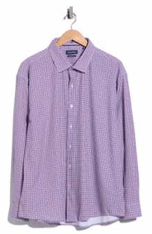 Stretch Windowpane Trim Fit Dress Shirt
