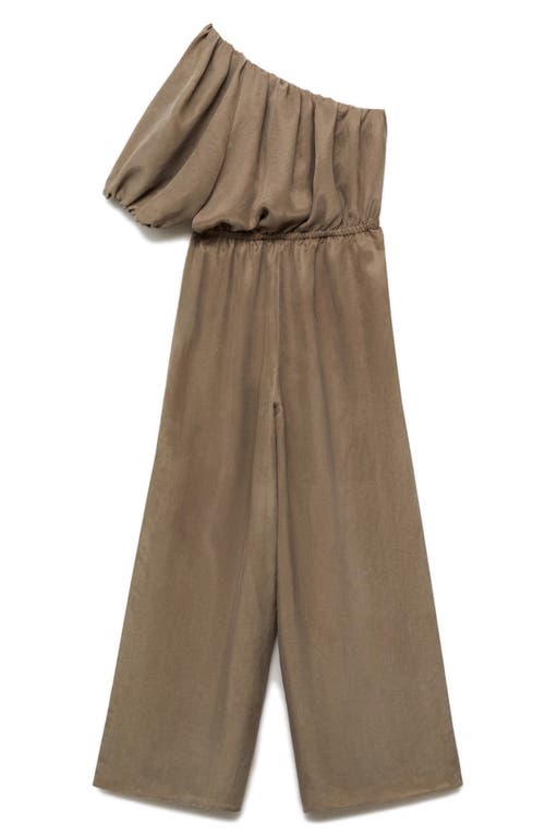 Shop Mango One-shoulder Jumpsuit