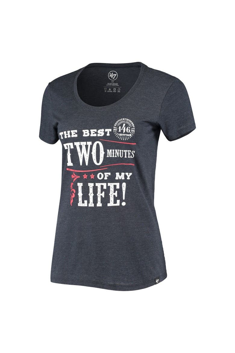 Women's '47 Heathered Navy Kentucky Derby 146 The Best Two Minutes T-Shirt, Alternate, color, Heather Navy