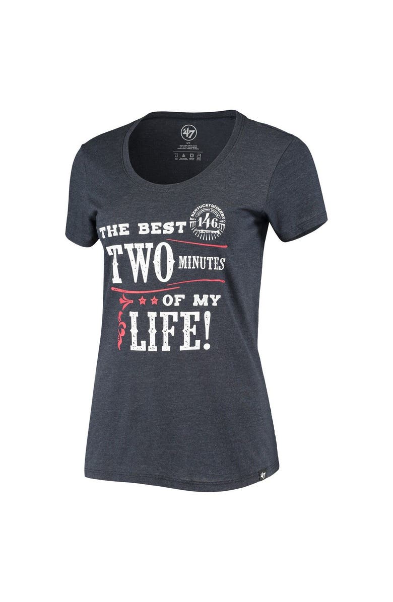 '47 Women's '47 Heathered Navy Kentucky Derby 146 The Best Two Minutes T-Shirt, Alternate, color, 