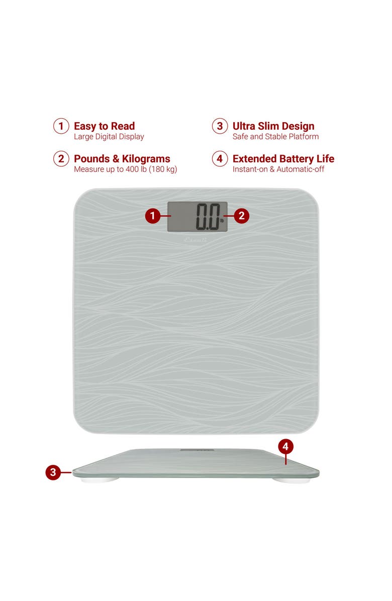 ESCALI Glass Waves Bathroom Scale, Alternate, color, Grey