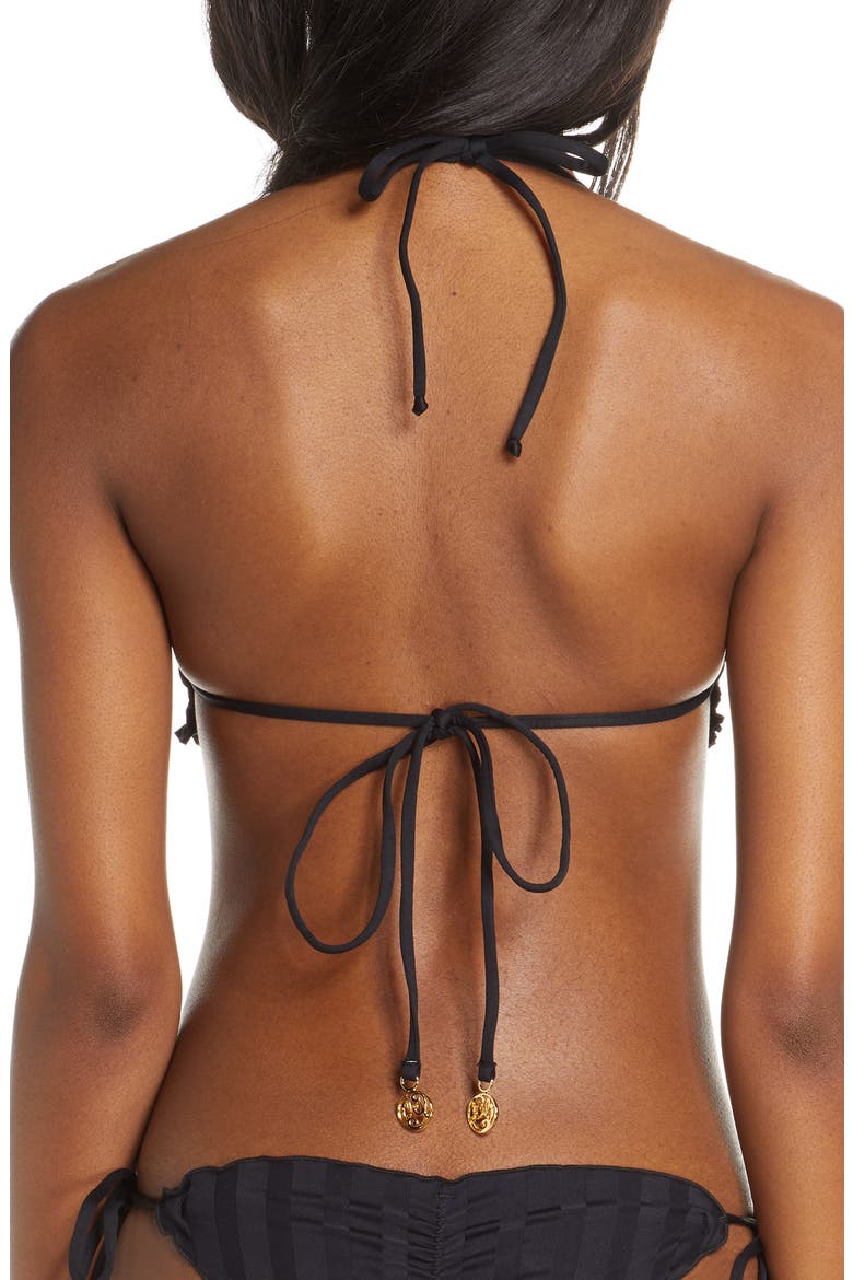 Halter Bikini Top, Alternate, color, BLACK