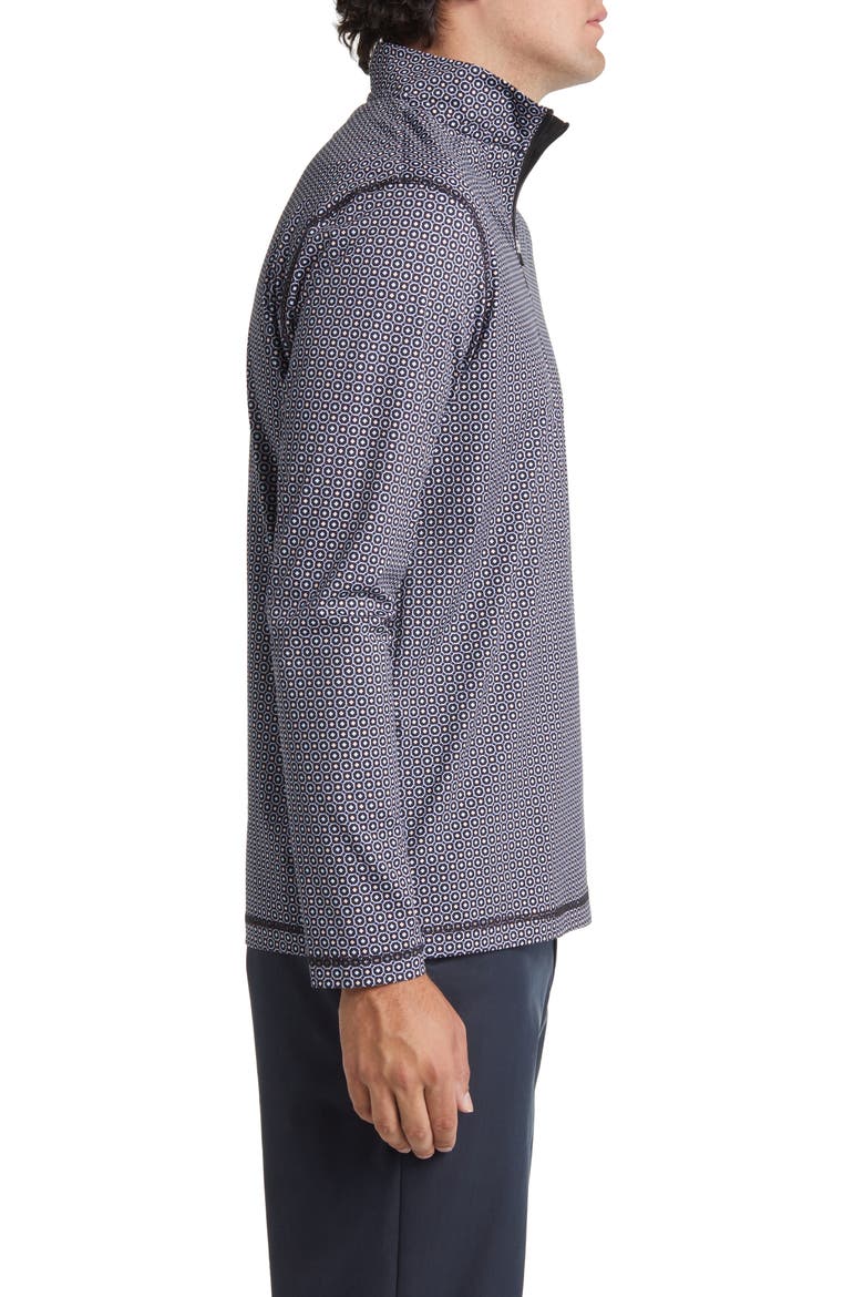 OoohCotton® Print Quarter Zip Pullover, Alternate, color, TURQUOISE