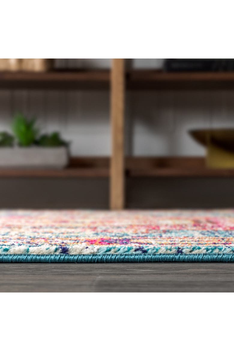 Bohemian FLAIR Boho Vintage Medallion Area Rug, Alternate, color, Blue/Red