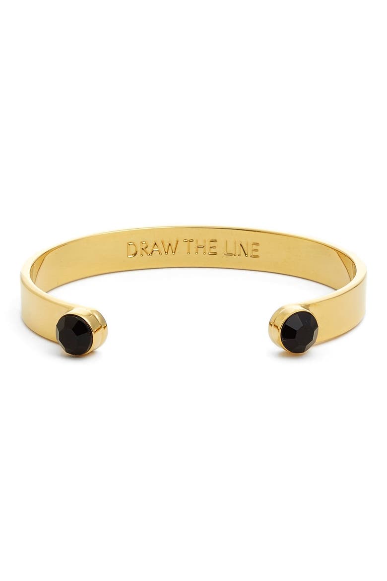 'forever' crystal wrist cuff, Main, color, JET/ GOLD