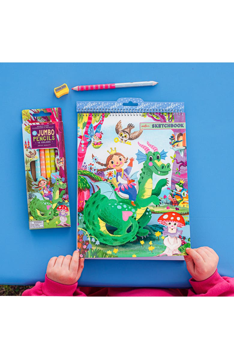 eeBoo Fairytale Dragon Magical Spiral Bound Pad Sketchbook, Alternate, color, 
