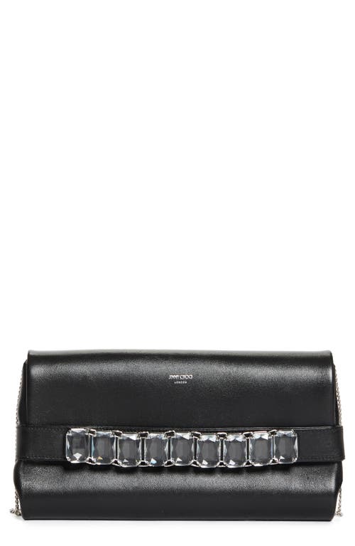 Jimmy Choo Kya Crystal-embellished Leather Clutch Bag