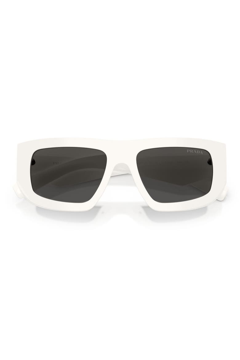 53mm Irregular Sunglasses, Alternate, color, WHITE/ DARK GREY