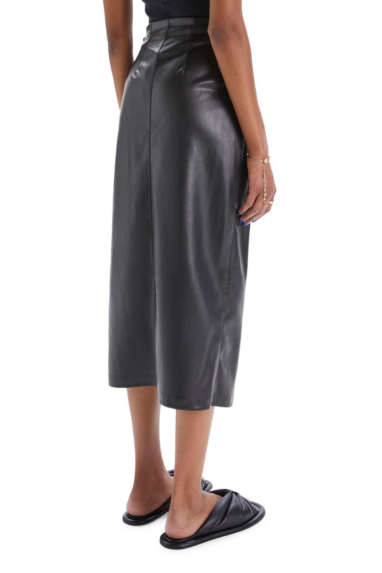 The It's A Wrap Faux Leather Skirt, Alternate, color, WAX ON WAX OFF
