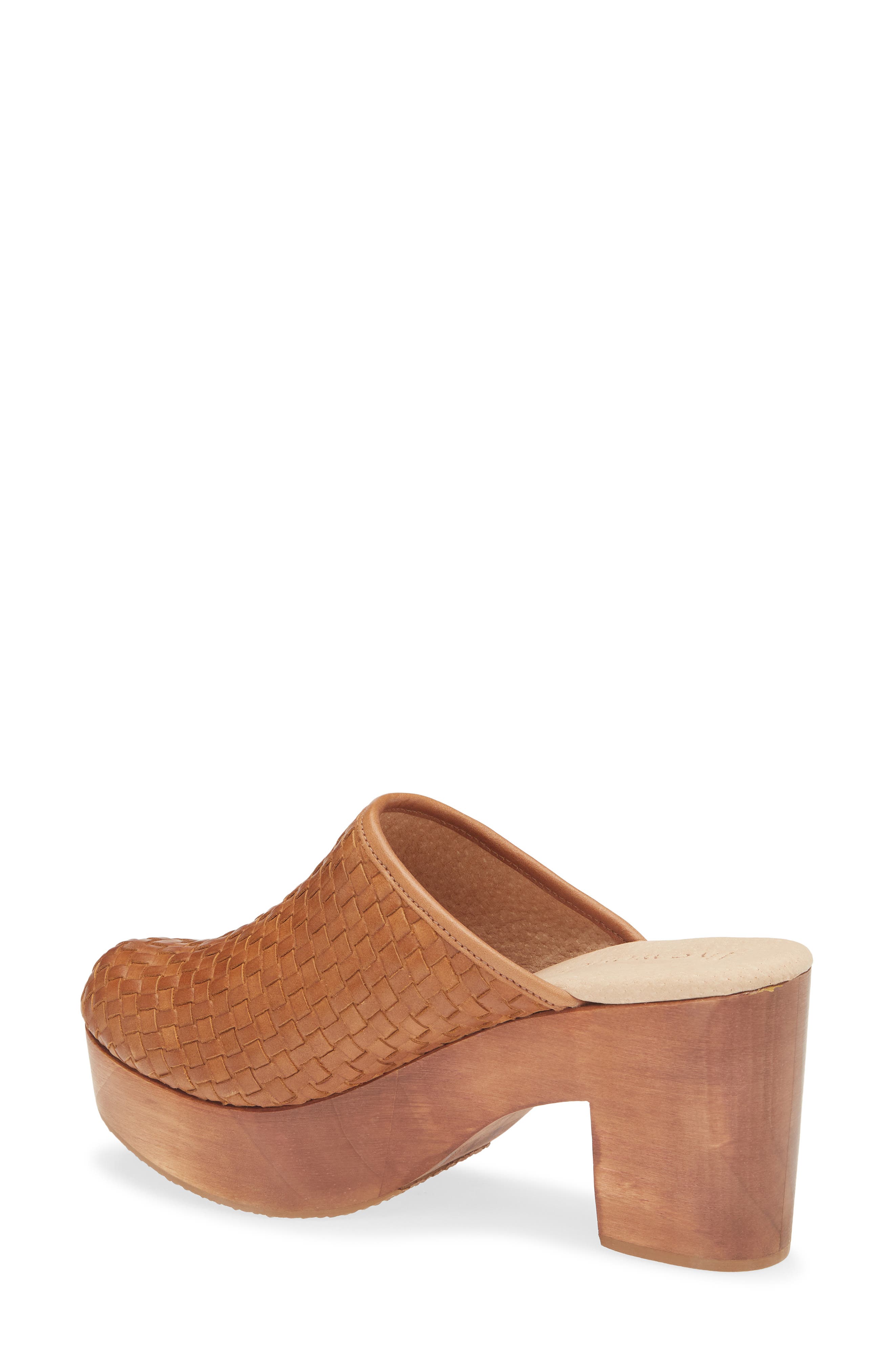 Woven Leather Platform Clog, Alternate, color, OLD LENO WEAVE