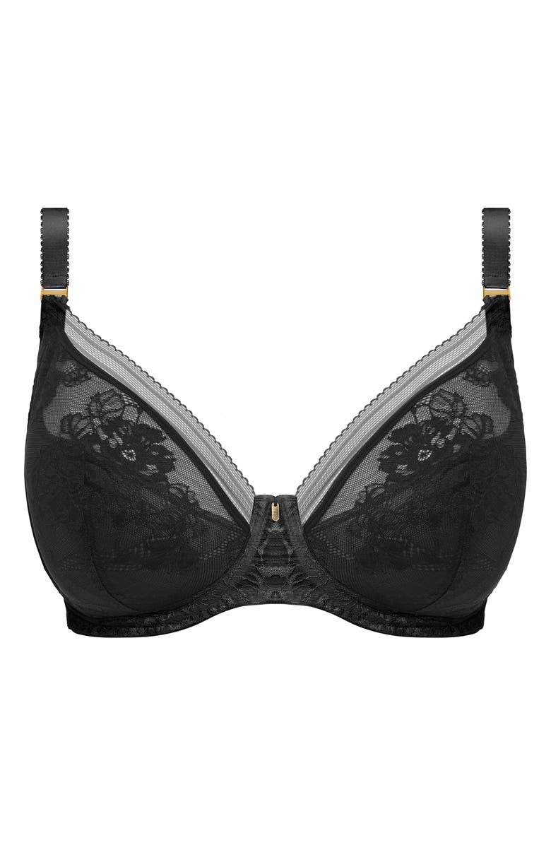 Fantasie Fusion Lace Underwire Plunge Bra, Alternate, color, Black