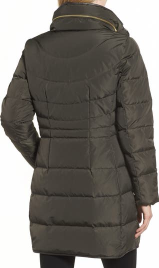 Cole Haan Quilted Down & Feather Fill Jacket with Faux Fur Trim 
