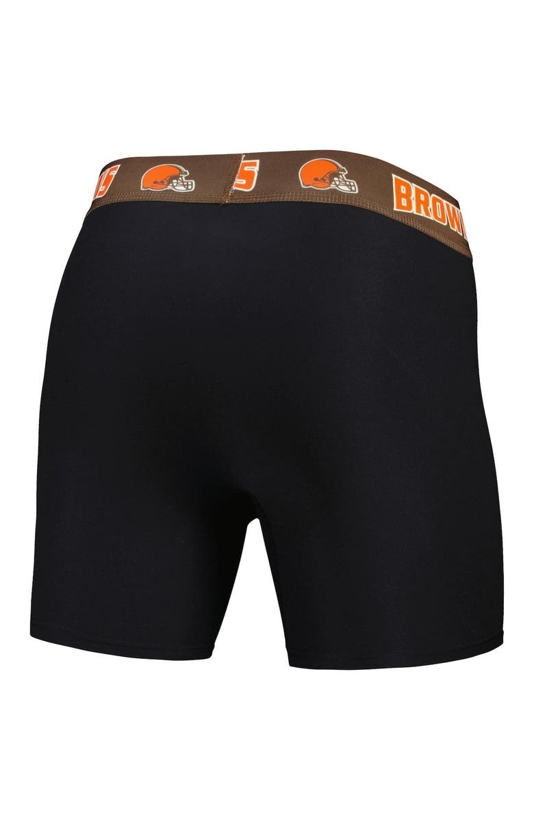 CONCEPTS SPORT Men's Concepts Sport Black/Brown Cleveland Browns 2-Pack Boxer Briefs Set, Alternate, color, Black