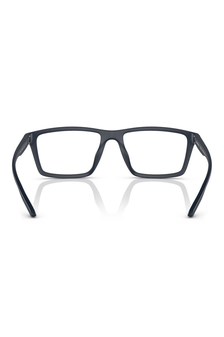 55mm Rectangle Optical Glasses, Alternate, color, MATTE BLUE / CLEAR