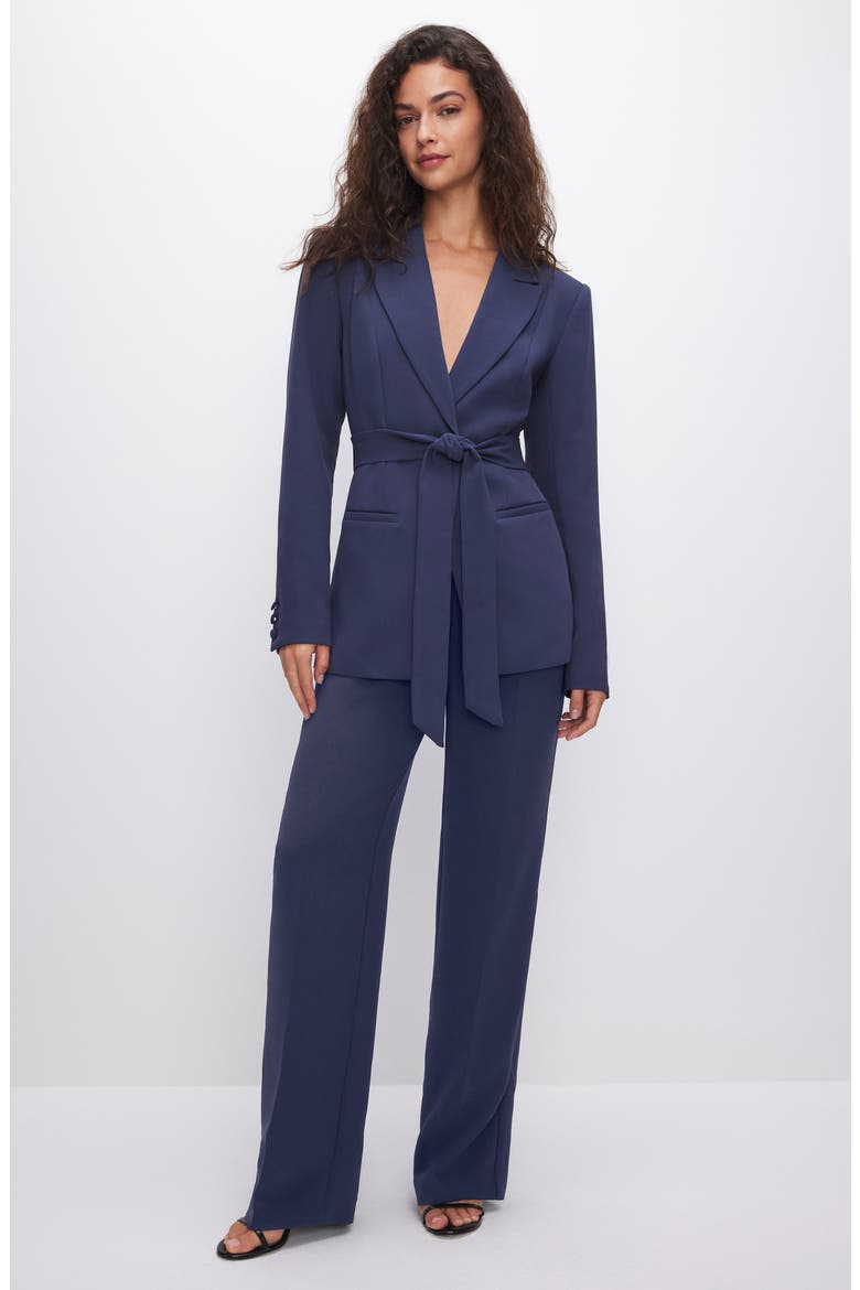 Fit & Flatter Belted Blazer, Alternate, color, BLUE RINSE