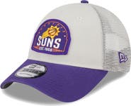New Era Men's New Era Khaki/Purple Phoenix Suns Throwback Patch Trucker 9FORTY Adjustable Hat
