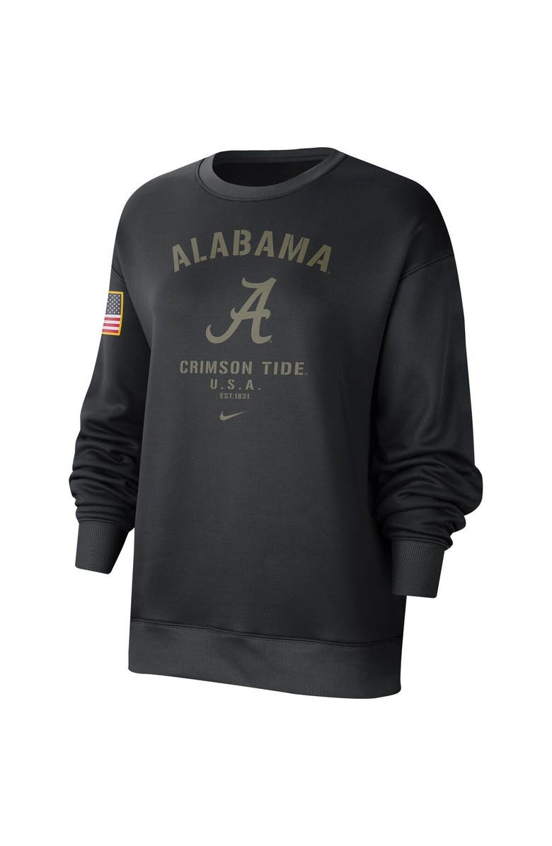 Nike Women's Nike Black Alabama Crimson Tide Military Appreciation Therma Performance All-Time Pullover Sweatshirt, Alternate, color, 