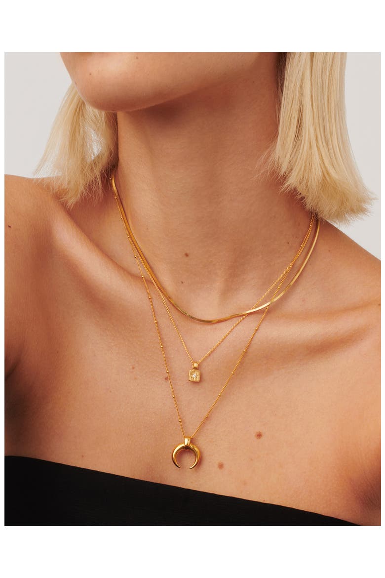 Engravable Cubic Zirconia Star Pendant Necklace, Alternate, color, GOLD
