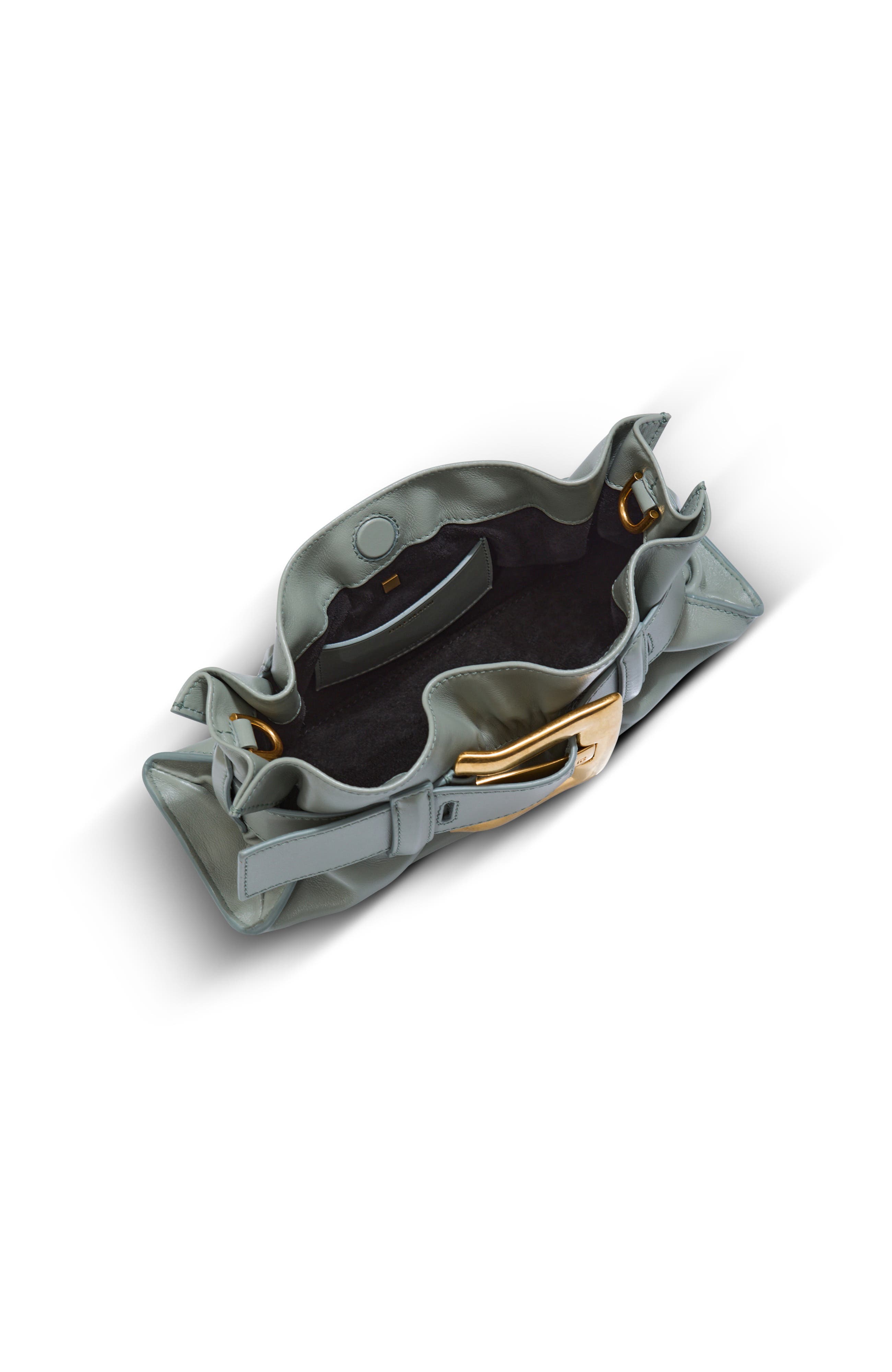 Balmain Mini Anthem bag in calfskin leather, Alternate, color, Green