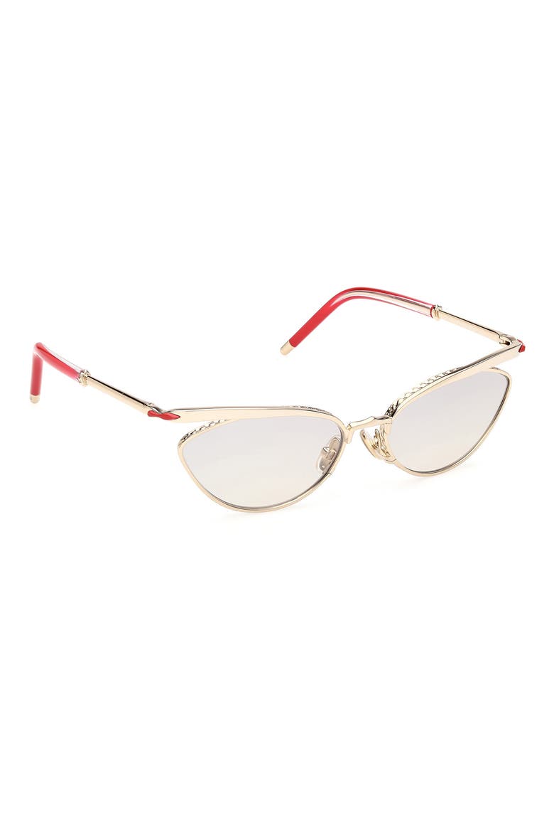 56mm Geometric Sunglasses, Alternate, color, GOLD / RED / DIVEL