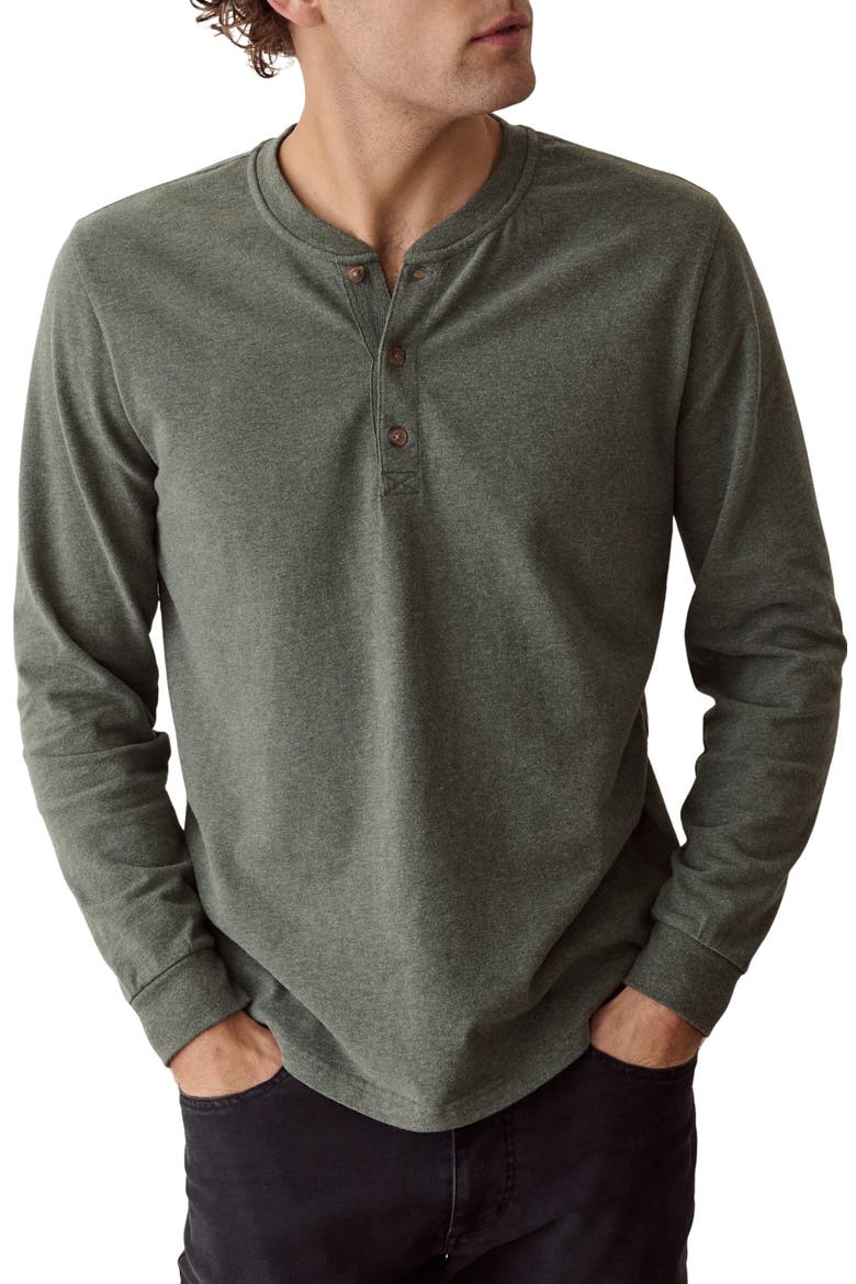Luxe Jersey Henley, Main, color, BALSAM GREEN HEATHER