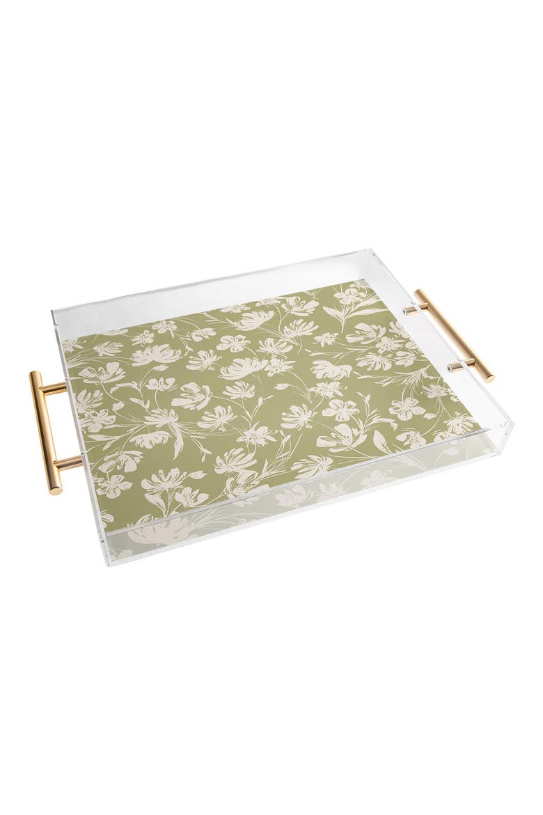 Gabriela Fuente Martine Acrylic Serving Tray, Main, color, GREEN