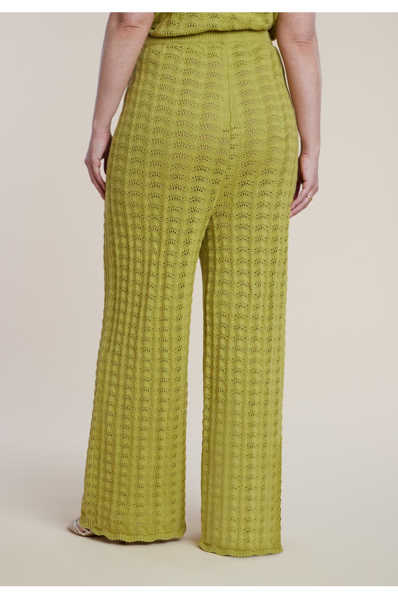 Pointelle Stitch Sweater Pant, Alternate, color, LENTIL SPROUT