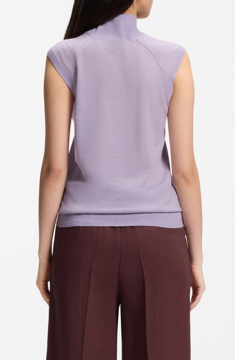 BOSS Fipini Virgin Wool Turtleneck Tank, Alternate, color, Lavendar Tide