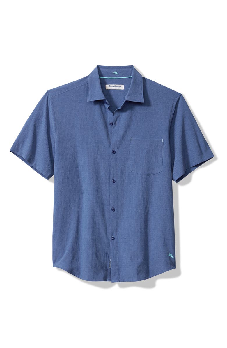 Tommy Bahama Bahama Coast Sandy Point IslandZone<sup>®</sup> Short Sleeve Button-Up Shirt, Main, color, Classic Blue
