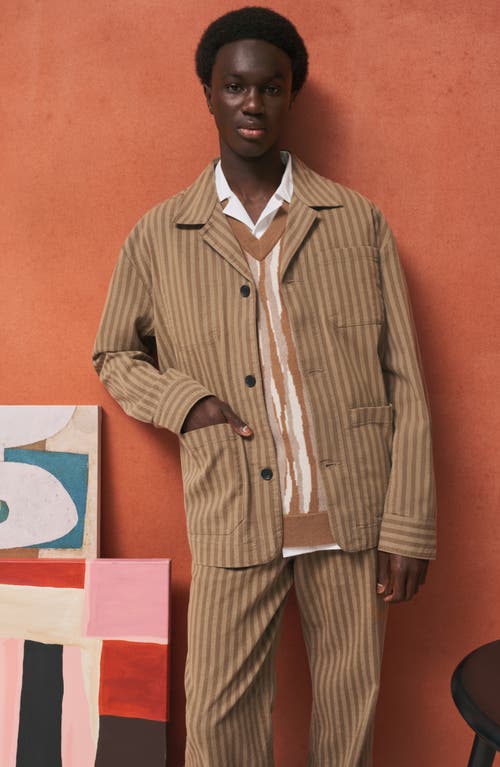 Nordstrom X Harlem's Fashion Row House Of Aama Etched Vest In Tan Abstract Stripe