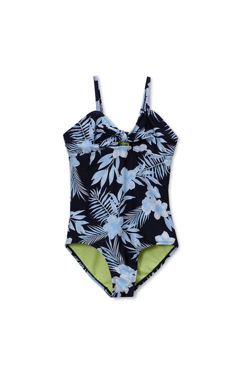 Girls Chlorine Resistant Cutout One Piece Swimsuit
