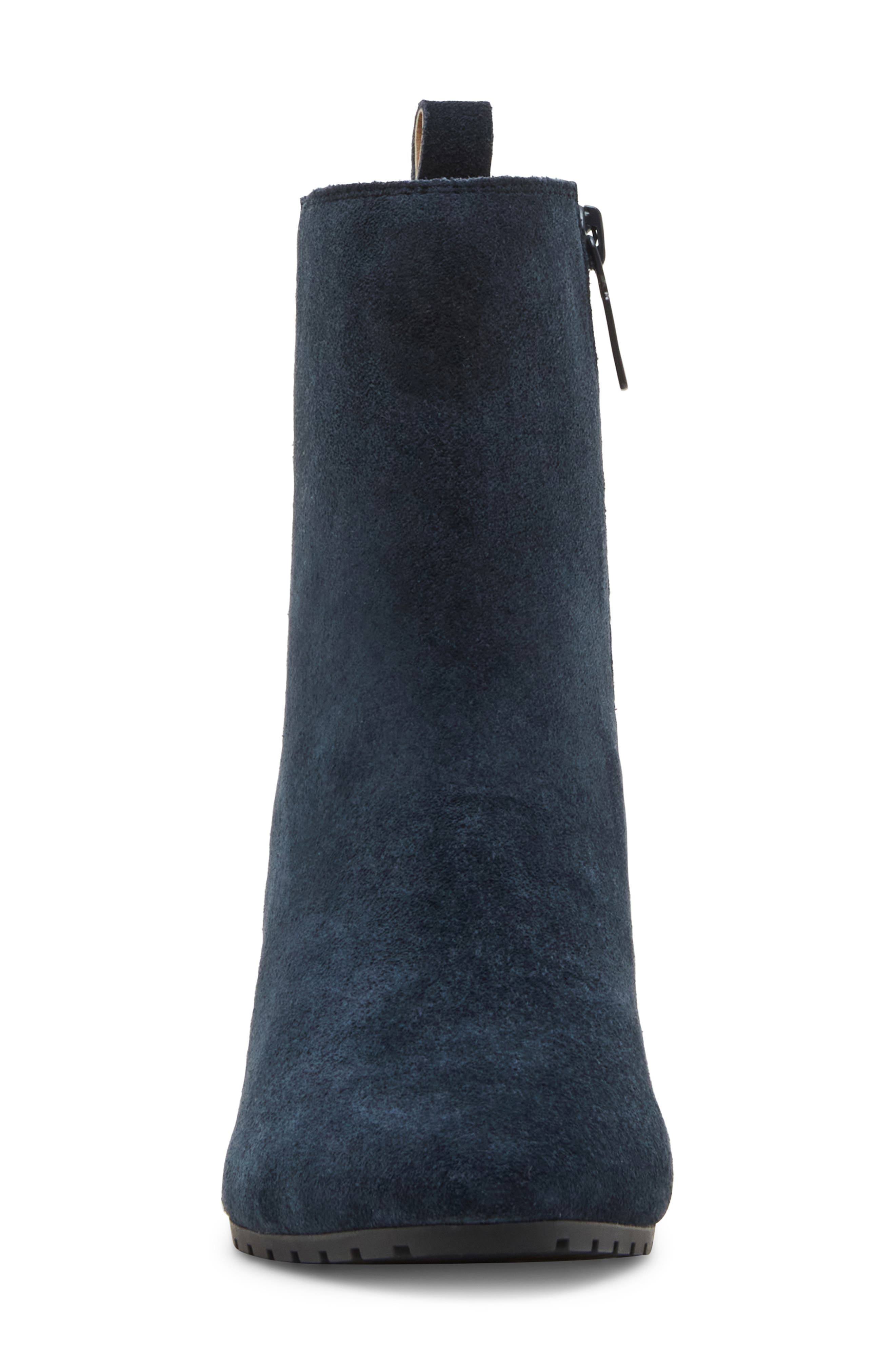 Veena Waterproof Wedge Bootie, Alternate, color, NAVY SUEDE