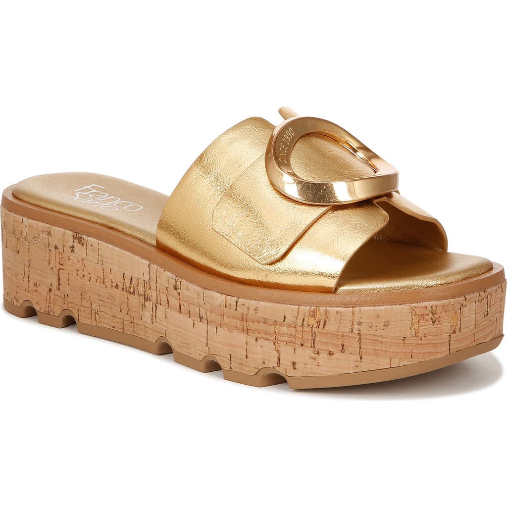 Franco Sarto Hoda Platform Wedge Slide Sandal In Gold
