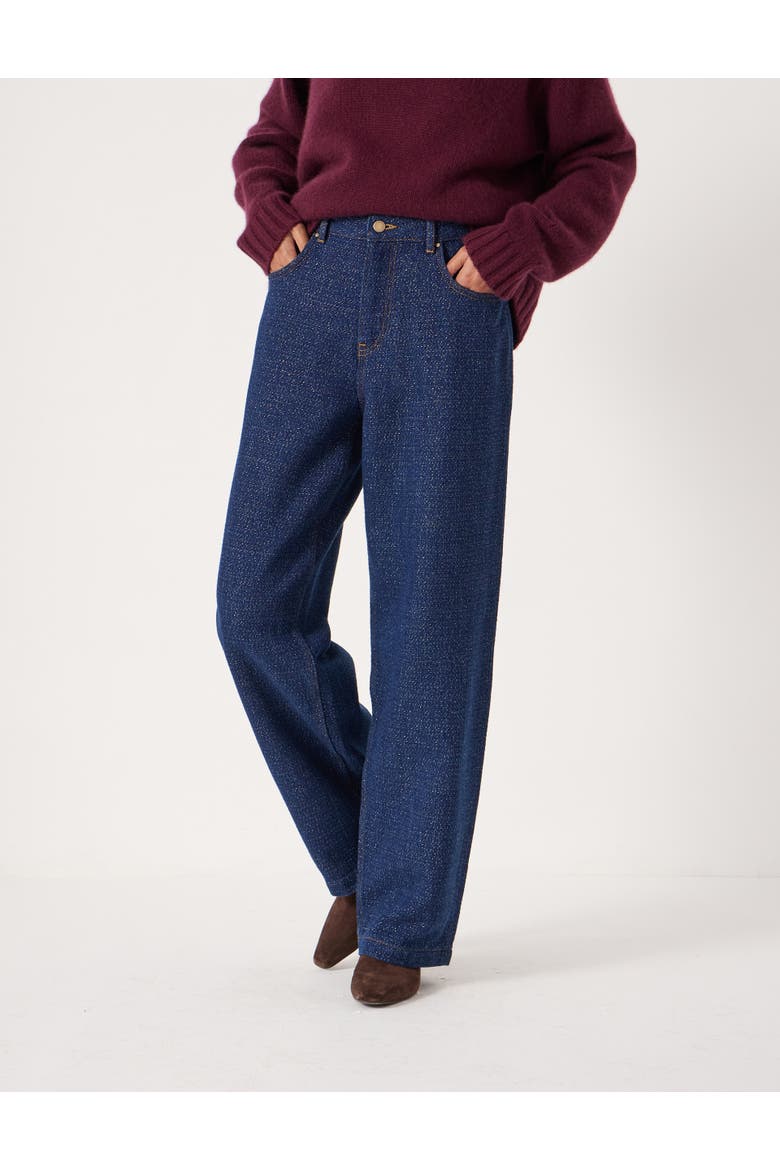 Romy Wide Leg Lurex Jeans, Main, color, Indigo Gold