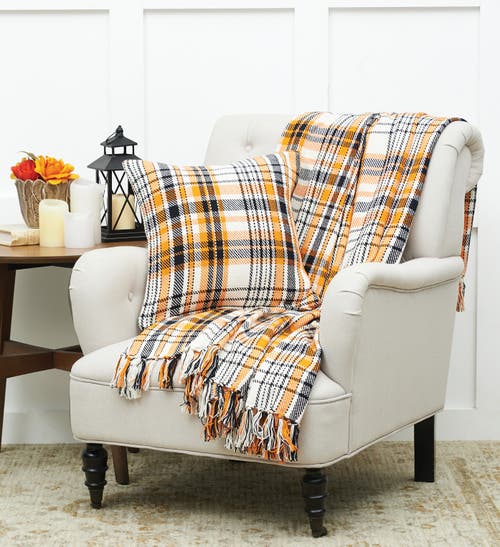C & F Home C&f Home Fall Plaid Throws In Orange