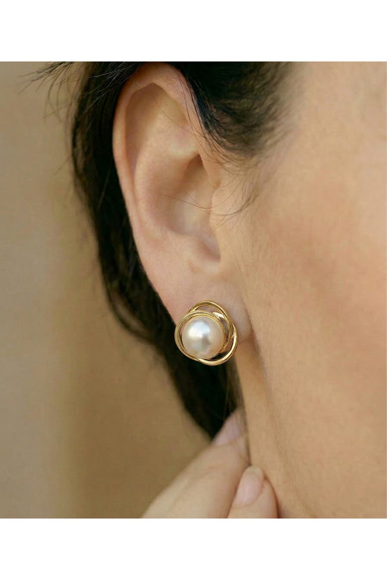 Akoya Pearl Lexi Earrings, Alternate, color, Yellow Gold