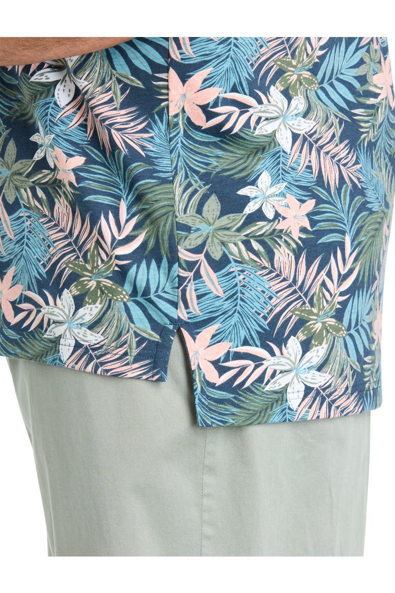 Big & Tall Tropical Print Polo Shirt, Alternate, color, BIG DIPPER