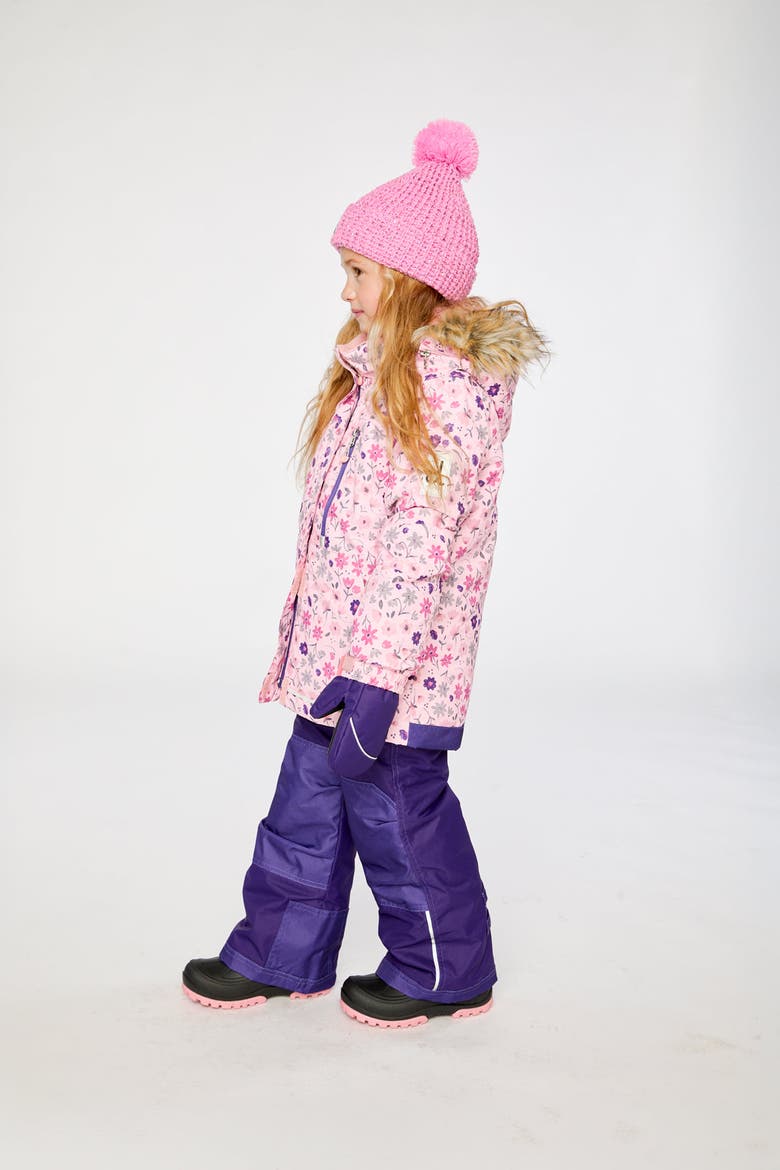 Play Mini Flower Jacket & Pants Two Piece Snowsuit, Alternate, color, Pink Mini Flower Print