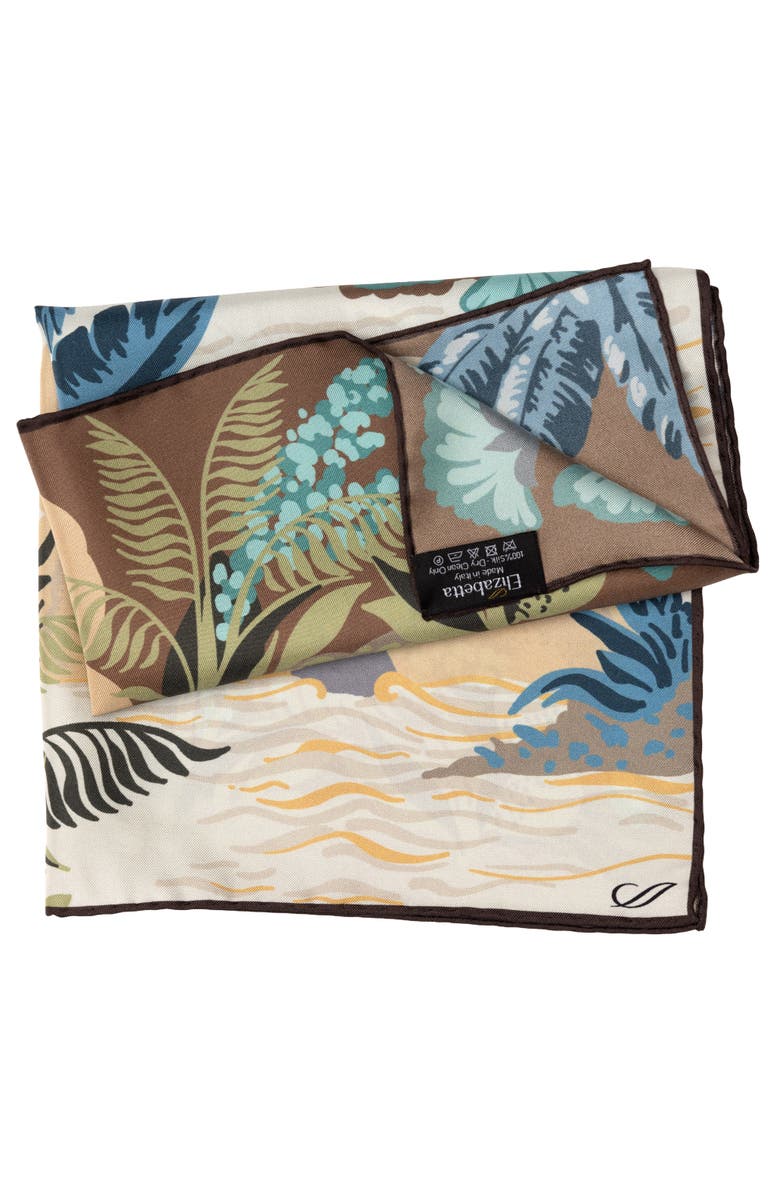Elizabetta Isola - Silk Pocket Square for Men, Alternate, color, Aqua