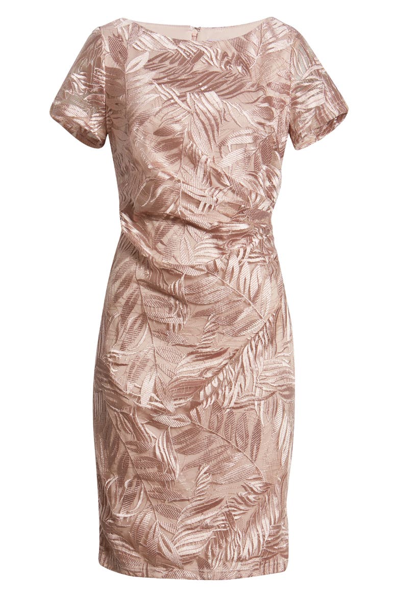 Leaf Soutache Cocktail Dress, Alternate, color, BLUSH