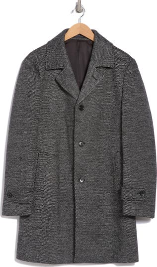 Chevron Wool Blend Overcoat