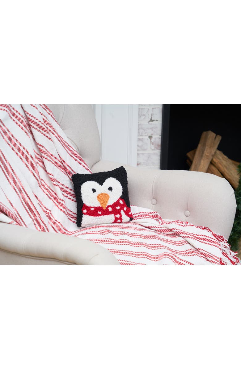 C&F Home Penguin Small Throw Christmas Throw Pillow, 8" x 8", Alternate, color, Black